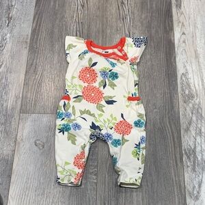 Tea Floral Print Kids Romper